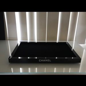 Chanel Black cosmetic tray and double mirror